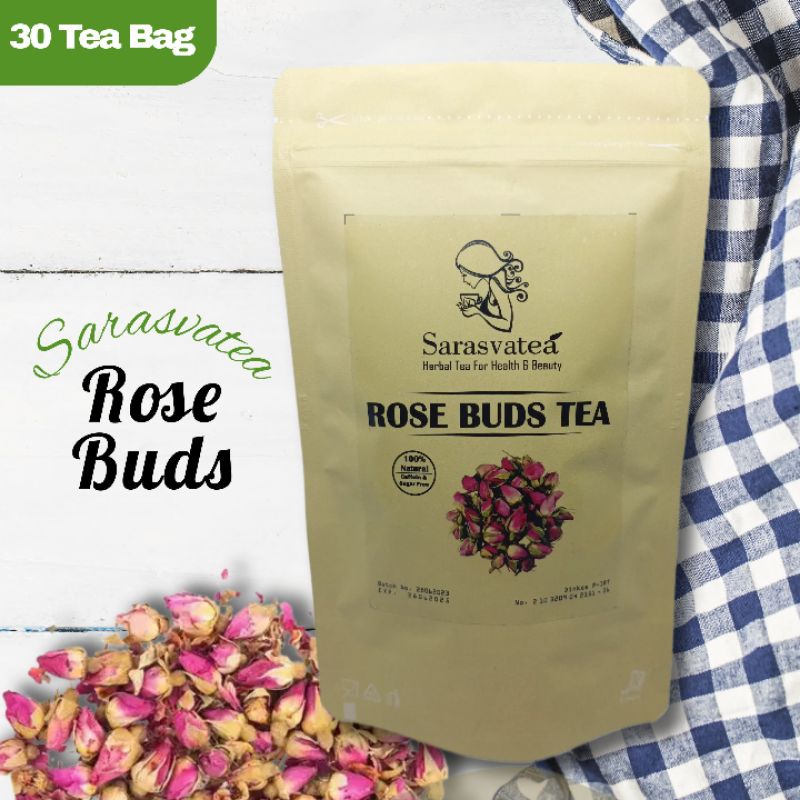 

Rose Buds Flower Tea : Teh Kuncup Bunga Mawar Merah Herbal Tea Isi Kemasan (30 Tea Bag)