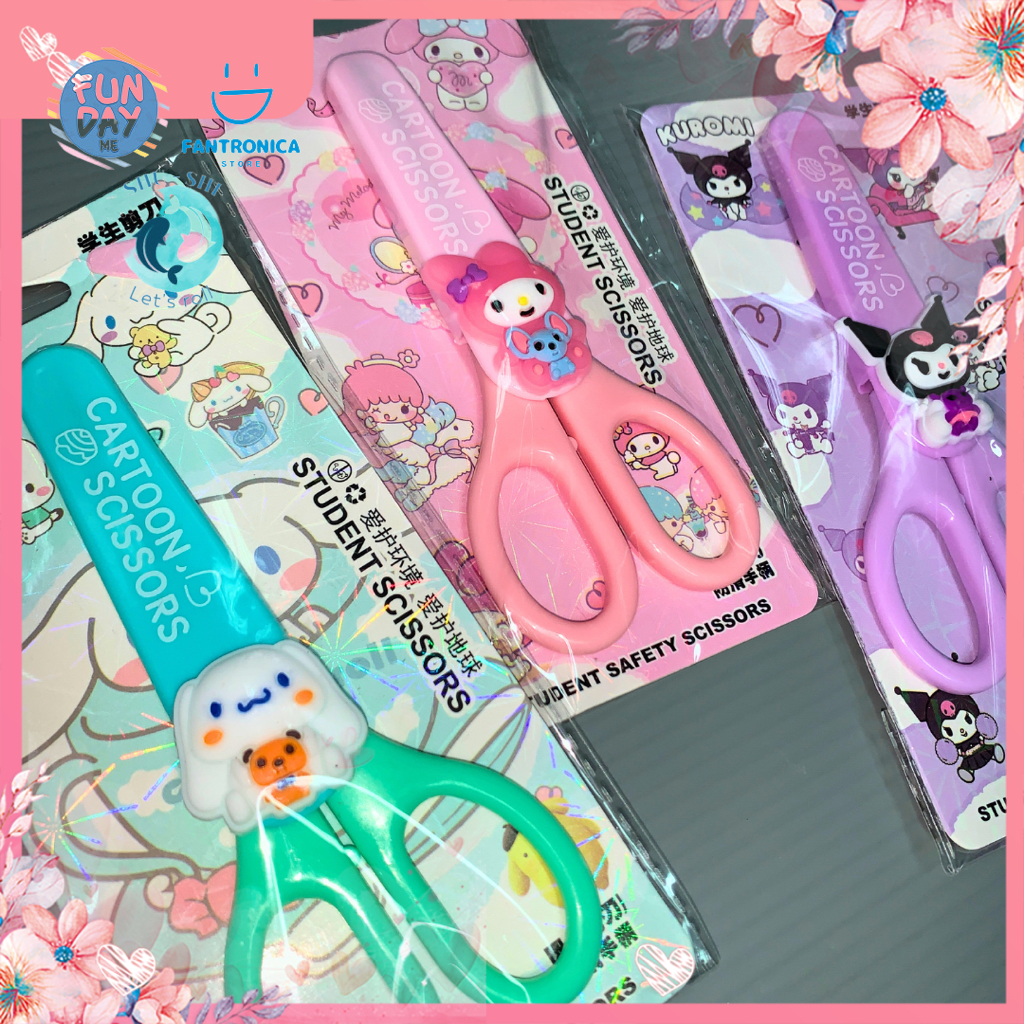 

Gunting Dengan Pelindung Sanrio / Students Scissors Sanrio / Gunting Kuromi Melody Cinnamorol . Students Safety Scissors Kuromi Melody Cinnamorol