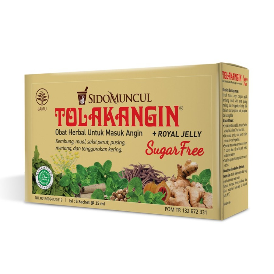 

TOLAK ANGIN Bebas Gula 5 Sachet SIDO MUNCUL ROYAL JELLY Sugar Free