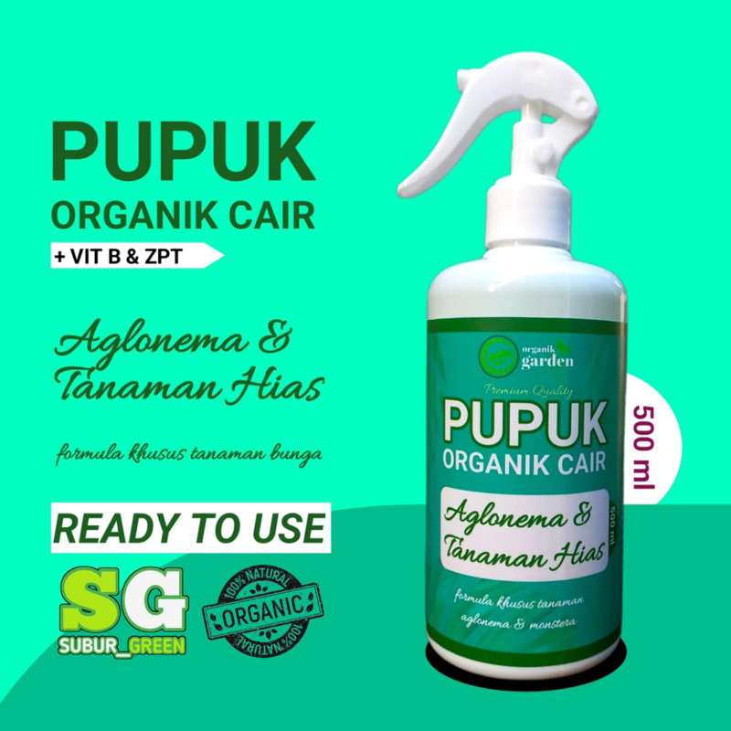 pupuk organik cair spray aglonema dan tanaman hias 500ml pupuk booster cair organik asam humat
