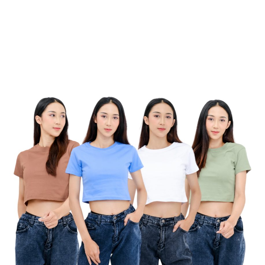 Crop Top Korea Fashion Wanita Terlaris / Baju Crop Top Lengan Pendek / Kaos Wanita Crop