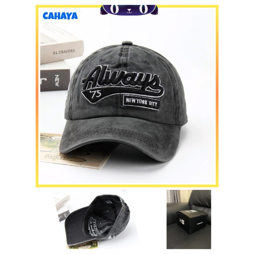 Fashion Outdoor Bordir Always 75 NY Topi Baseball Import Gratis Box  pria & Wanita original branded