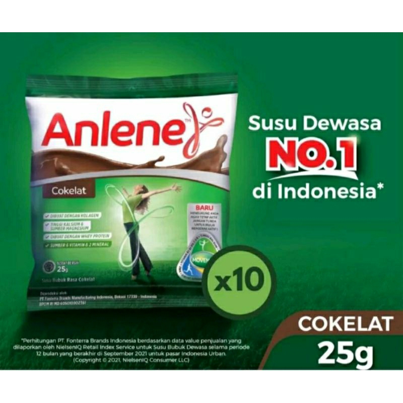 

Anlene Renceng Vanila/Coklat 20gr X 10 Sachet