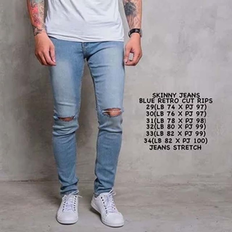 [SOBEK DENGKUL]celana panjang pria pull n bear sobek dengkul skinny/celana panjang pria sobek terbar