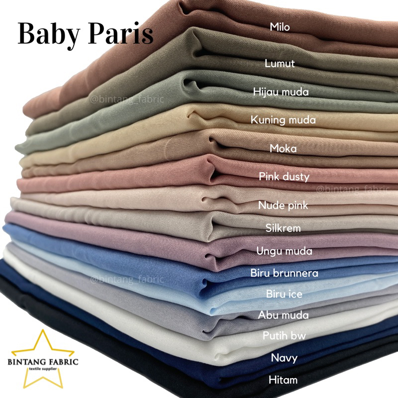 Bahan Kain Jilbab Baby Paris per 1,15 meter