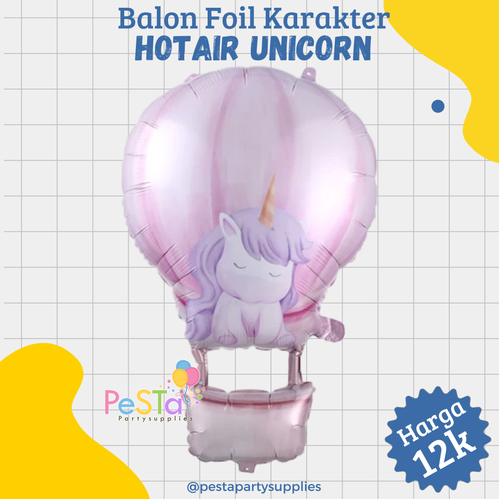 Balon Foil Balon Udara Unicorn Jumbo/Hot Air Unicorn Balloon_PeSTa Party Supplies