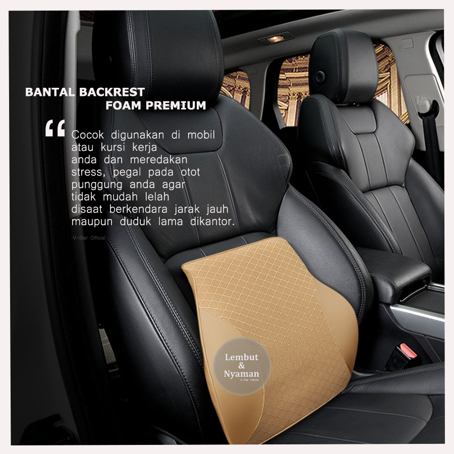 Bantal Backpain Premium Ganjal Punggung Pinggang Mobil Senderan Kursi Kantor