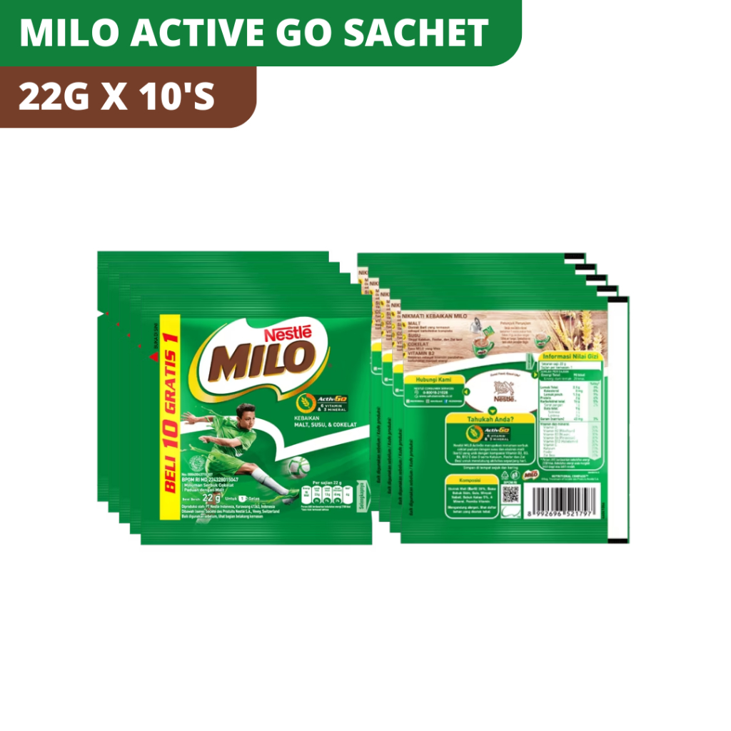 

MILO ACTIVE GO SACHET 22 GR X 10 SACHET