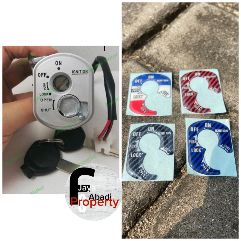 EMBLEM TIMBUL KUNCI KONTAK MOTOR HONDA BEAT FI SCOOPY KARBU