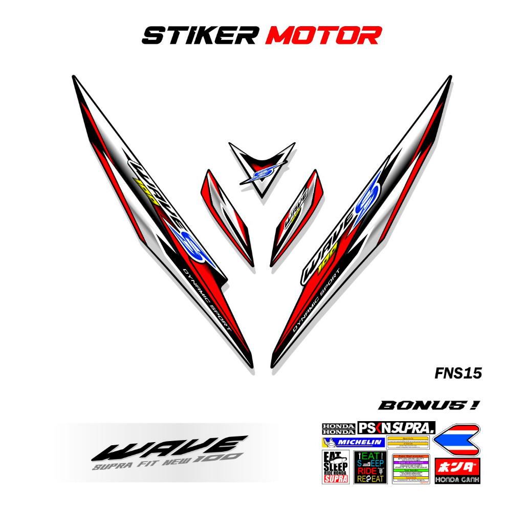 FNS15 STRIPING SUPRA FIT NEW VARIASI GRAFIS RACING SIMPEL STIKER STICKER LIS HONDA SUPRA FIT NEW 200