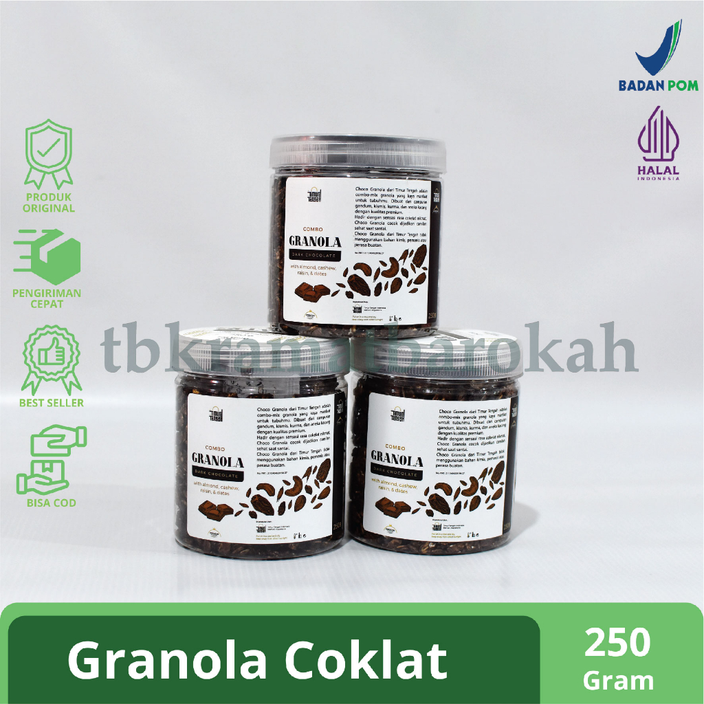 

GRANOLA Khas Timur Tengah Rasa Dark Chocolate 250 Gram Sereal Makanan Sehat