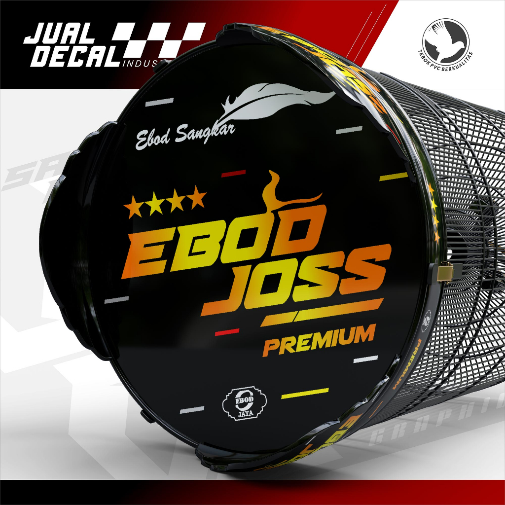 Decal Sangkar EBOD JOSS Premium MURAI Stiker Tebok Kandang Burung Variasi