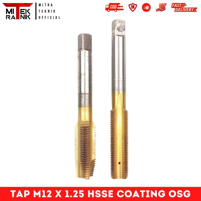 Pembuat Drat Dalam Hand Tap M12 x 1.25 Pointed Tap Baut 17 OSG
