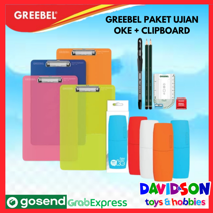 

GREEBEL PAKET ALAT TULIS UJIAN OKE + F4 CLIPBOARD / PAPAN JALAN