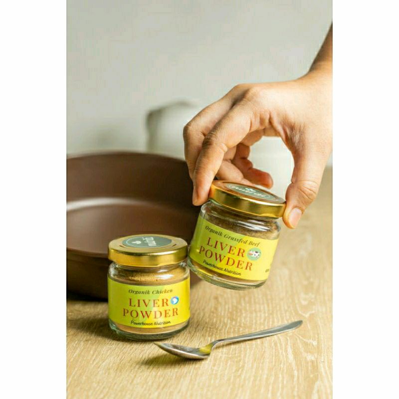 

Liver powder (grassfed beef & organik chicken) - Di buat dari hati sapi organik dan hati ayam organik
