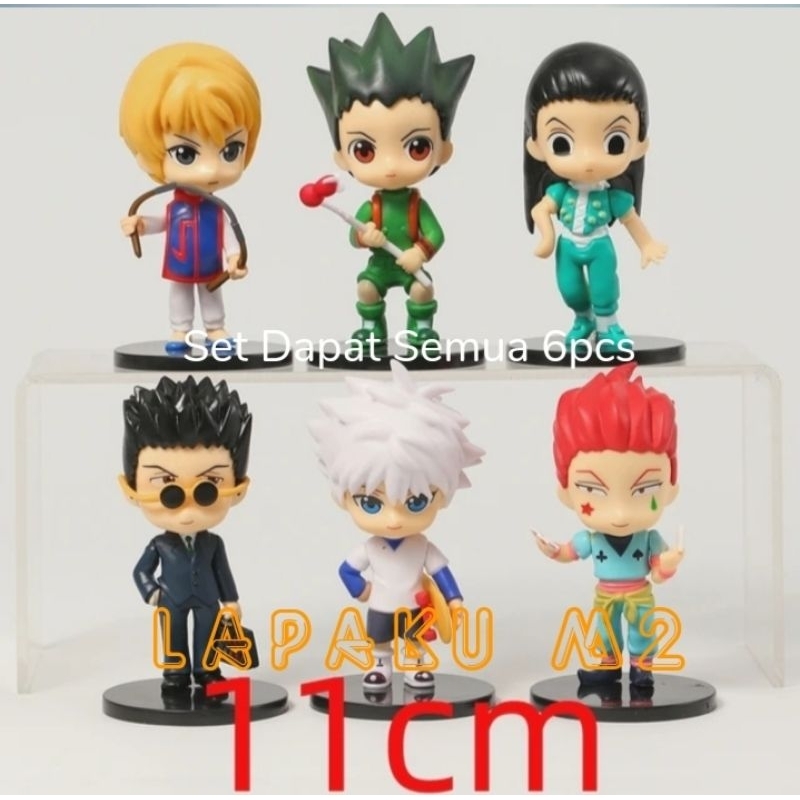 Action Figure Hunter x Hunter Gon Kilua Zoldyck Kurapika Leorio Set isi 6