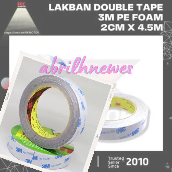 

✔️COD✔️ DOUBLE TAPE 3M PE FOAM / ISOLASI / BB BUSA 20MM X 4,5M HIGH QUALITY | SOLASI BOLAK BALIK