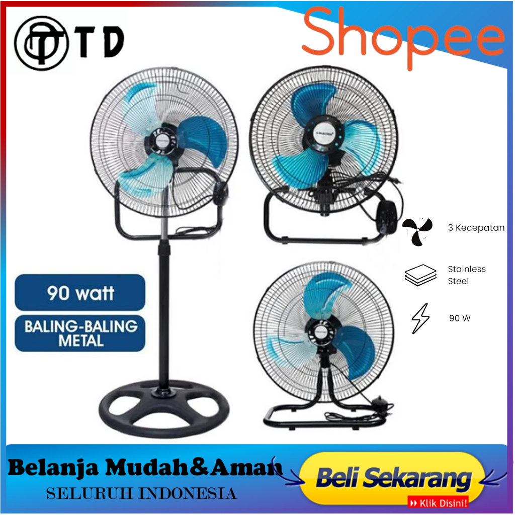 Kipas Angin TD Tornado 3in1 Kipas angin besi tornado 18 inci TD 3in1 Kipas Angin Tornado