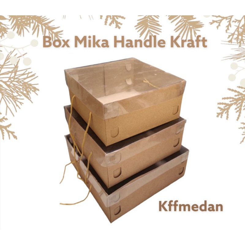 

Box Mika Handle Kraft 25x25x10cm (per pcs)