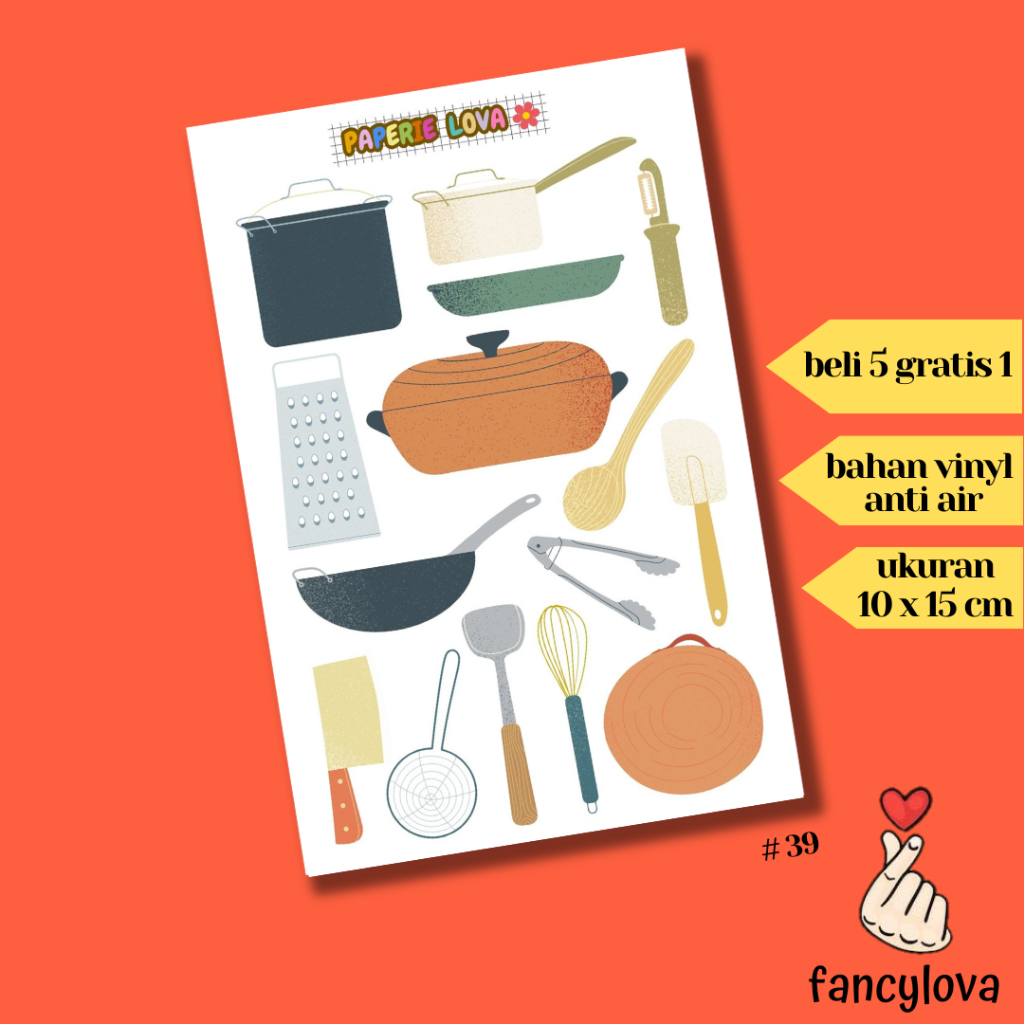

Stiker Aesthetic Anti Air Vinyl Tumblr Jurnal Scrapbook Sticker Kawaii HP Laptop Cookware Cooking Sticker Pack #39 Paperielova