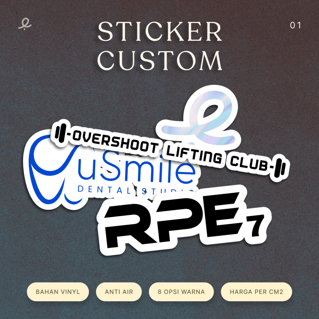 

Sticker cutting custom logo & gambar bahan vinyl | Sticker anti air kuat