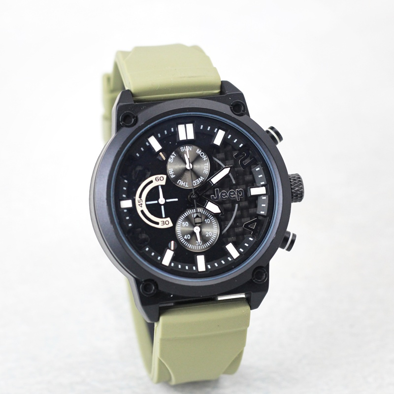 JAM TANGAN SPORTY PRIA JEEP 8775 CHRONO DAN TGL AKTIF