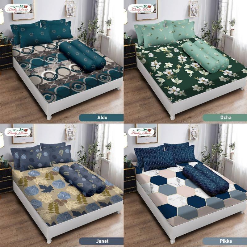 Sprei Lady Rose Ladyrose King Ukuran 180x200 cm 3D 3in1 Disperse Kualitas Premium2