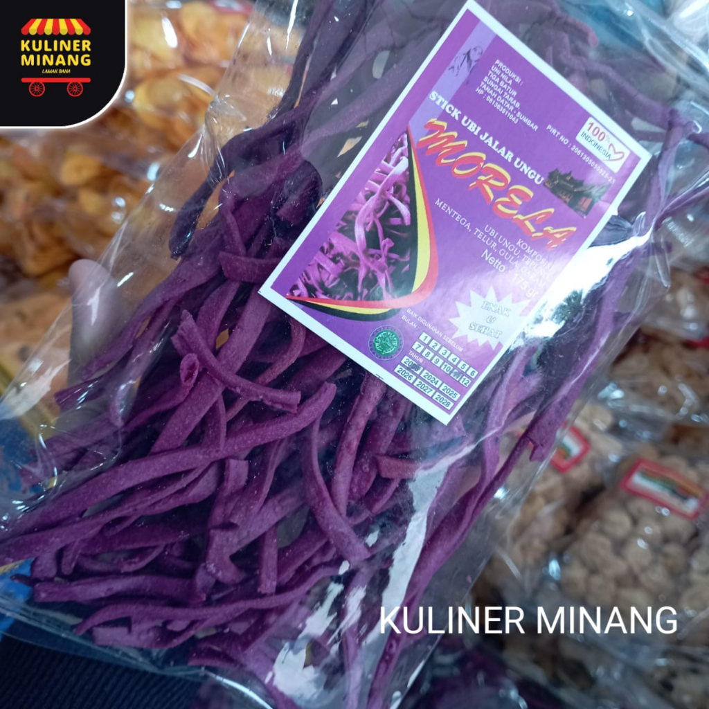 

stik Tunjuak ubi ungu unggu Oleh-Oleh Asli Kampung Cemilan Makanan Payakumbuh Khas Padang Snack Jajanan Kuliner Minang Kabau Gurih Spicy Murah Renyah Resmi 100% Halal Original AX02