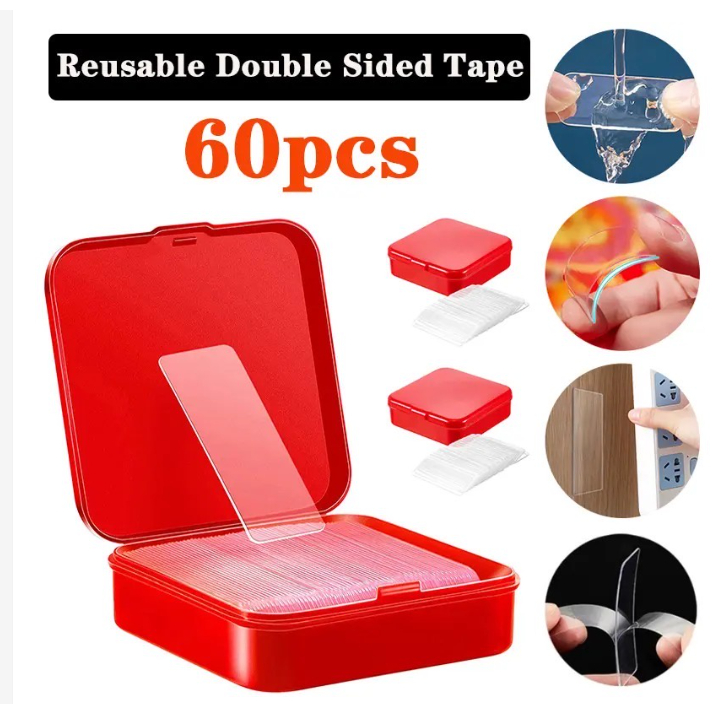 

Isi 60 + box double tape isi 60 lakban bening mini double tape mini lakban 2 sisi isi 60