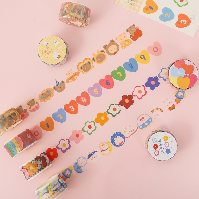 

1 roll sticker Washi Tape Stiker Cute Masking Tape deco bujo planner diary Jurnal scrapbook paper kertas jepang