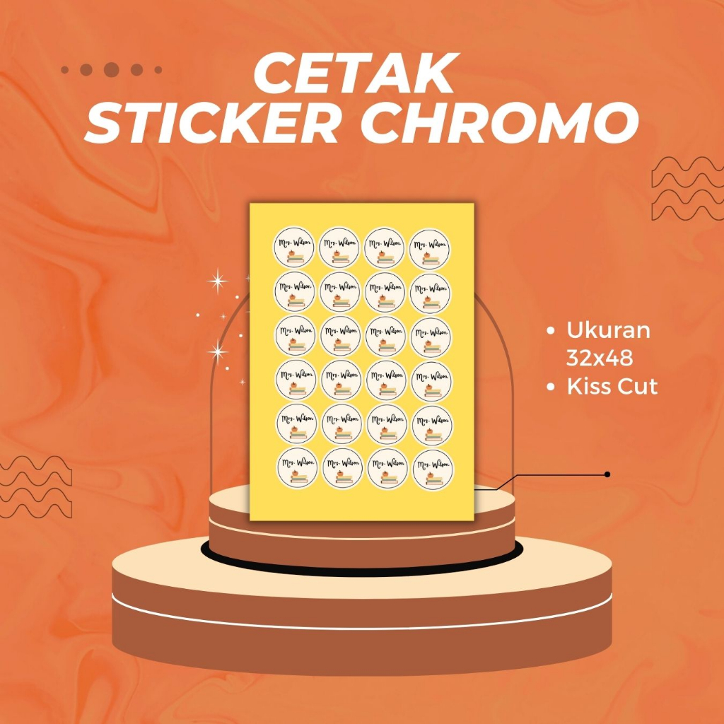 

Cetak Stiker Chromo Cut A3+ cutting / Logo/Stiker Label Kemasan Makanan Minuman Murah