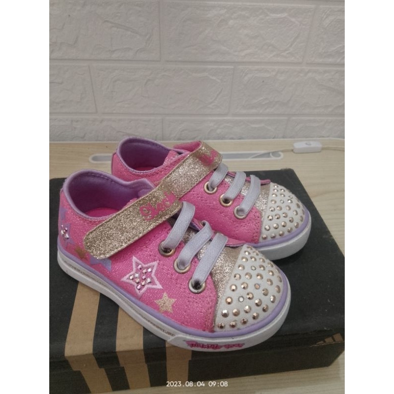 sepatu anak perempuan lampu Skechers twinkle toes original