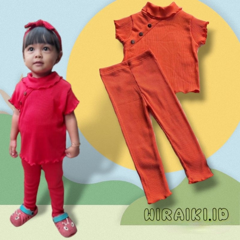 SETELAN MIKAYLA RUFLLE KNIT STELAN ANAK PEREMPUAN RIB ONE SET VIRAL SETELAN ANAK MODERN