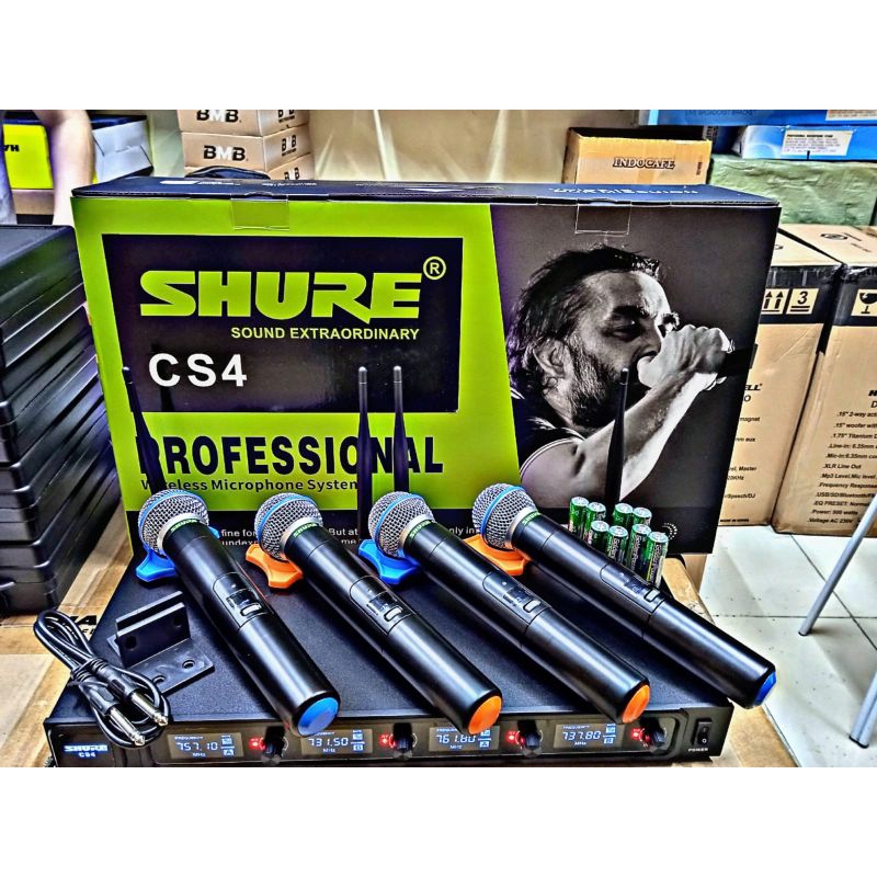 MIC WIRELESS SHURE SC4 PEGANG 4 CHANNEL MIC UHF SC 4