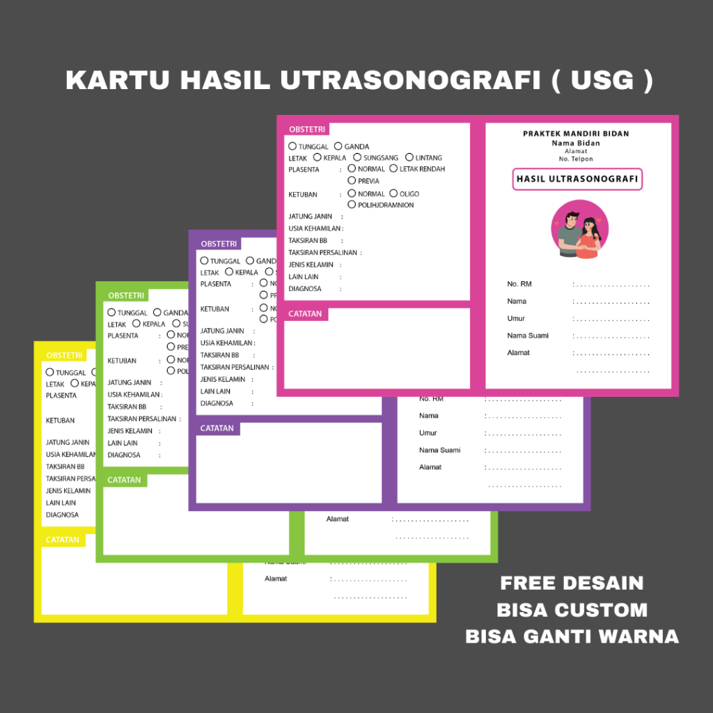 

kartu USG - Kartu Hasil USG - Kartu Bidan