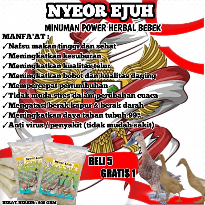 

MINUMAN POWER HERBAL BEBEK, MENTOK, ANGSA DAN SEJENISNYA