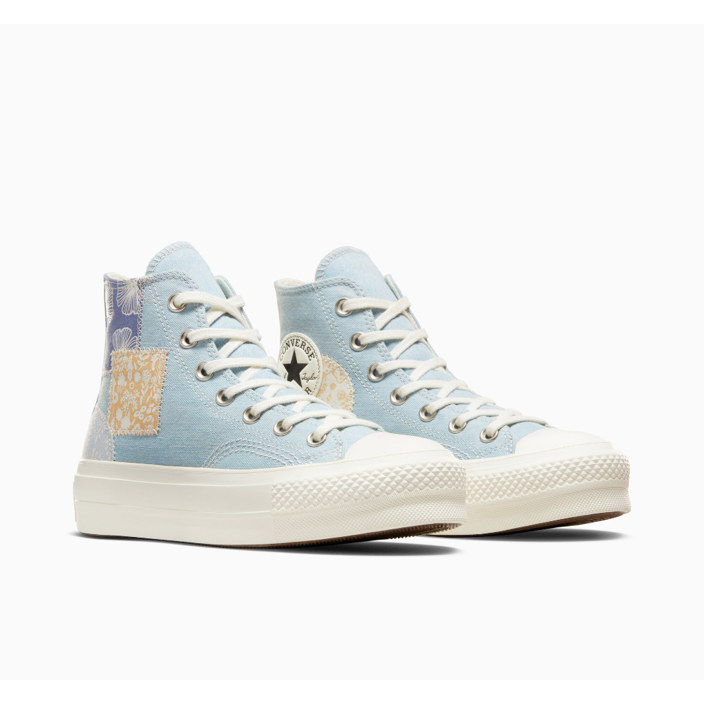 Converse Chuck Taylor All Star Lift Platform Denim Patchwork Crafted Floral Print