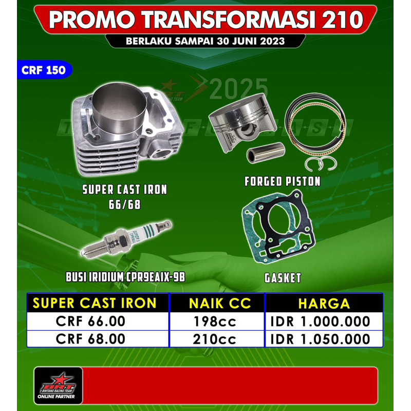 Blok dan piston crf 150 BRT 66mm 68mm 71.5mm