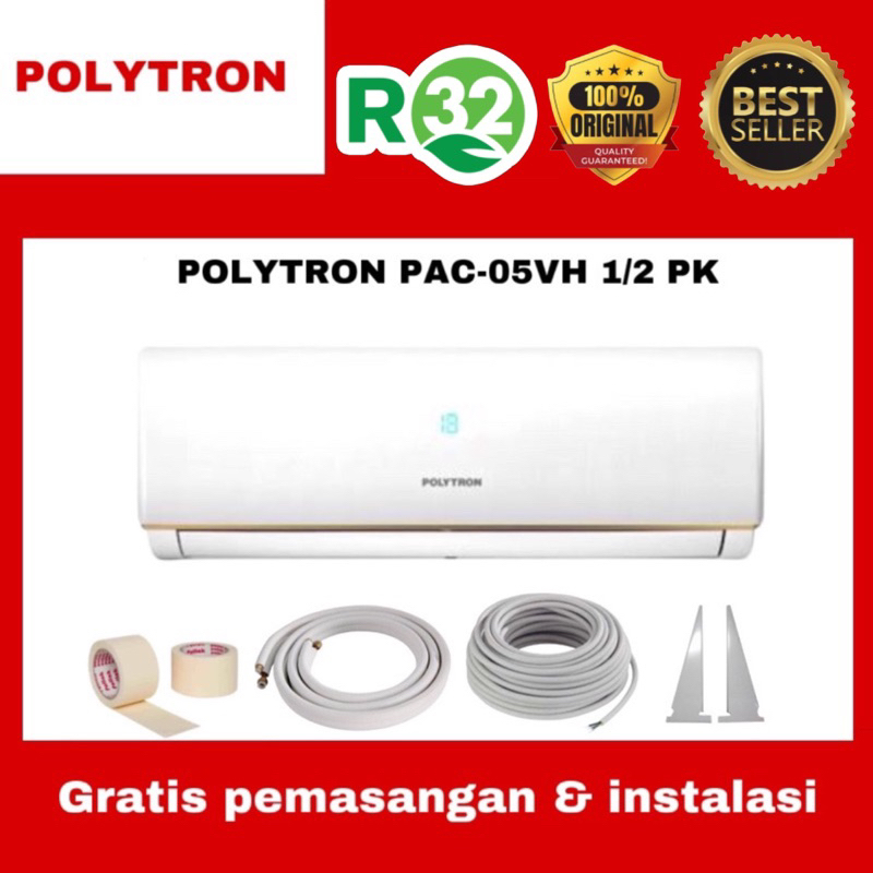AC POLYTRON PAC-05VH 1/2PK + PEMASANGAN (Free Ongkir Serang Banten)