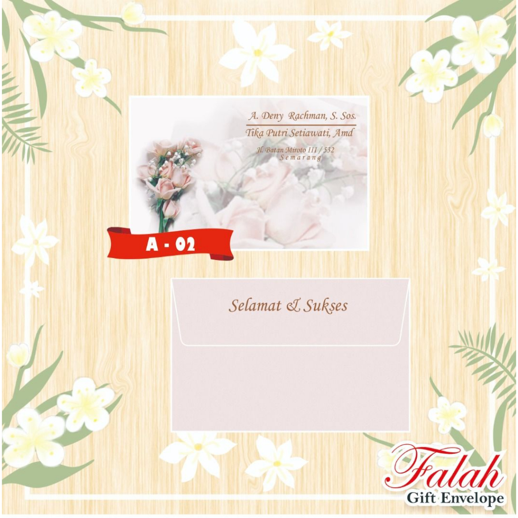 

Amplop Falah dengan nama dan alamat A2