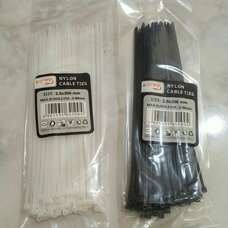 

cabel ties / cable kabel tis 200 mm (20cm) isi kurang lebih 100pcs .harga per pak