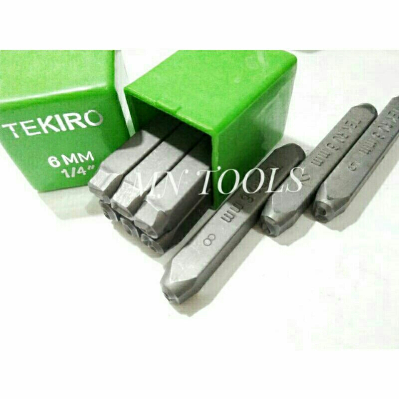 TEKIRO 6 MM SET 9 PCS - ALAT KETOK ANGKA NOMOR MESIN