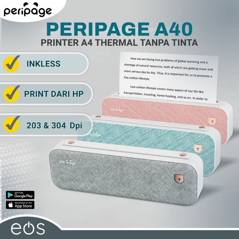 Peripage A40 Printer thermal tanpa tinta HVS A4 PDF A9 A9s max a6 PRO