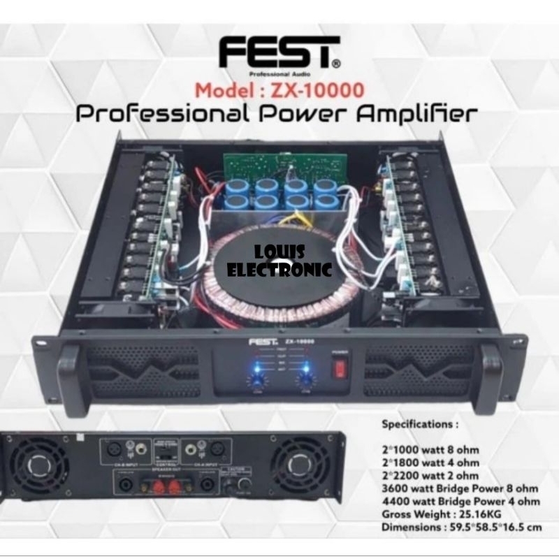 Power Amplifier FEST ZX-10000 ZX10000 ZX 10000 2 Channel Class H