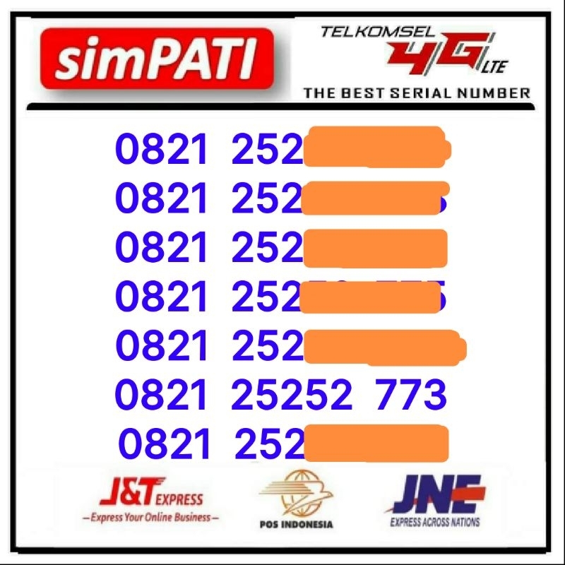 kartu perdana simpati cantik seri 25252 ekor pilihan mantab