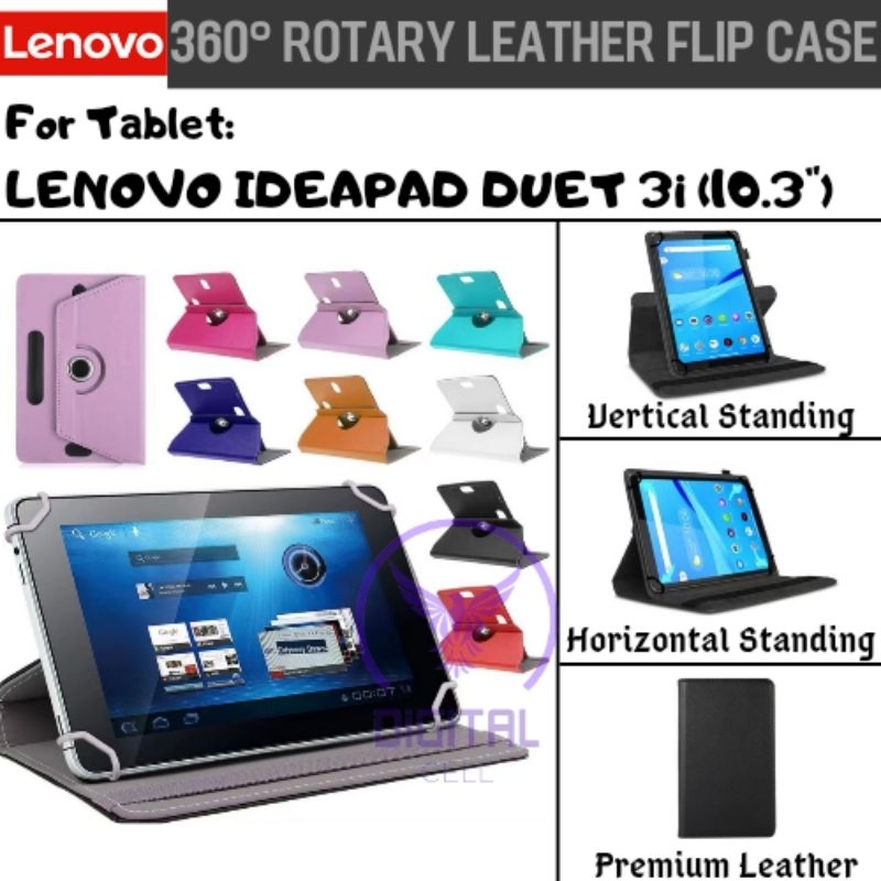 LENOVO IDEAPAD IDEA PAD DUET 3i TAB TABLET 10.3 INCH ROTARY CASE LEATHER FLIP CASE BOOK COVER CASING