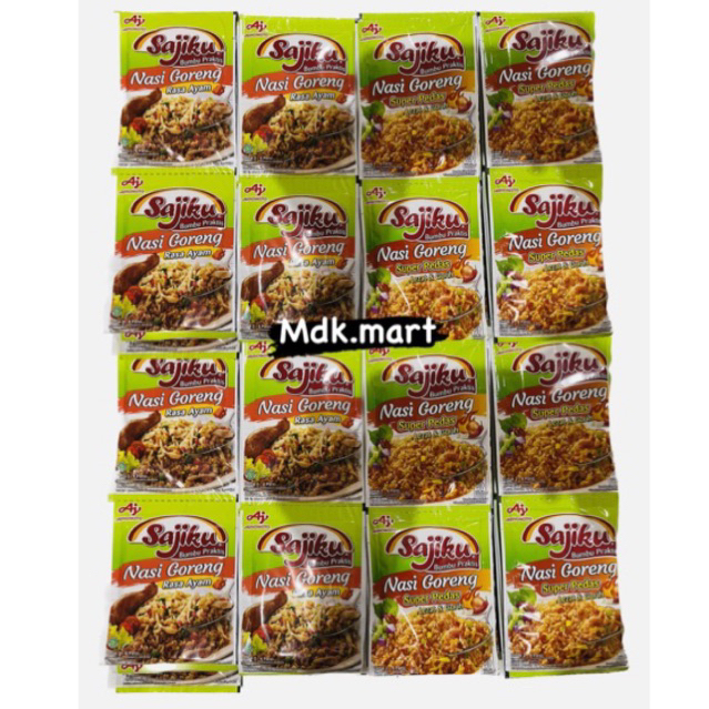 

Sajiku Nasi Goreng Rasa Ayam - Sajiku nasi goreng super pedas- Satu Renteng 10 Sachet