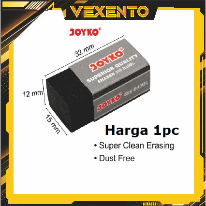 

Penghapus Stip Joyko Hitam Pencil Eraser by Vexento