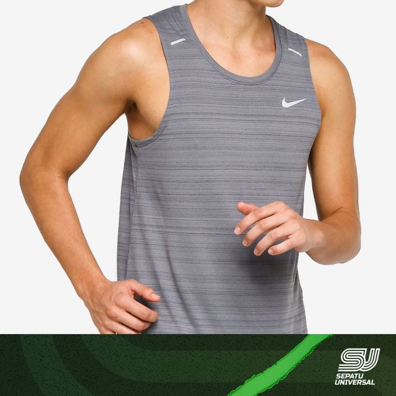 Nike Dri-Fit Miler Running Tank Grey