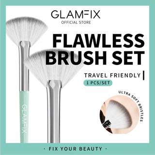 GLAMFIX Flawless Fan Brush Make Up 1 Pcs _ Kuas Make Up Highlighter | GLAM FIX Alat Kecantikan Makeu